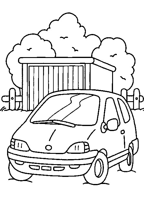 Coloriage d'une voiture de sport sur fond de paysage urbain