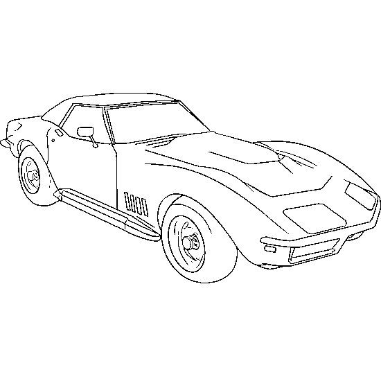 Coloriage d'une voiture classique sur fond de paysage urbain