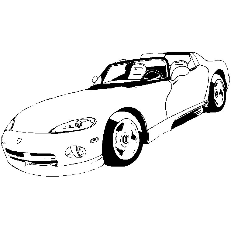 Coloriage d'une voiture de course sur une route sinueuse