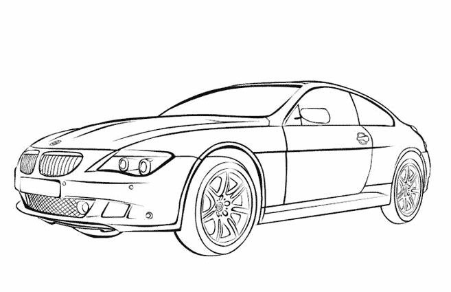 Coloriage d'une voiture de sport sur une route sinueuse