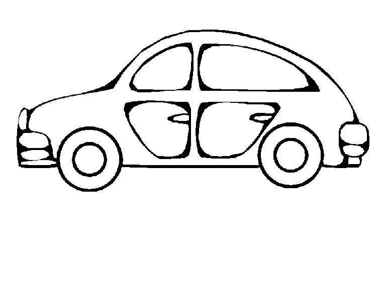 Coloriage d'une voiture automobile sur fond simple