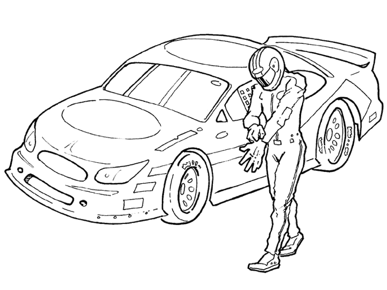 Coloriage d'une voiture de sport sur fond de route