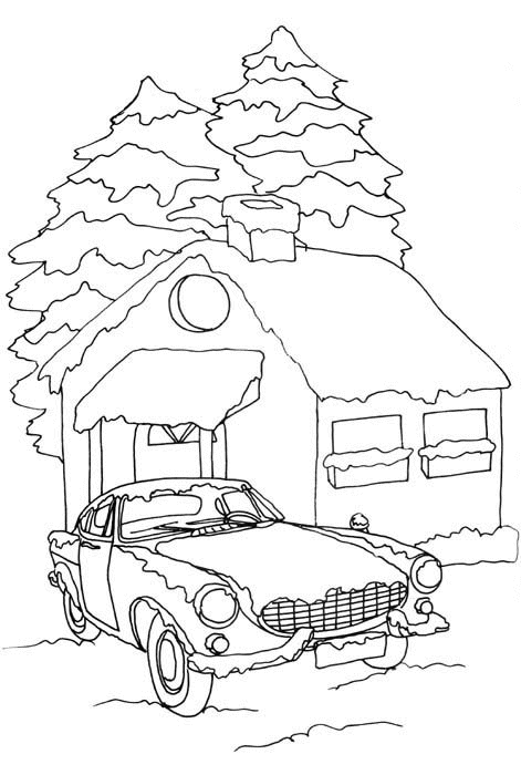 Coloriage d'une voiture de course stylisée sur fond simple