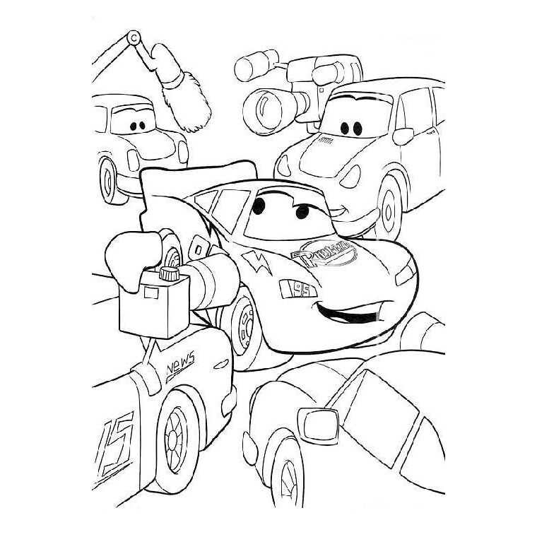 Coloriage d'une voiture de sport sur un chemin de campagne