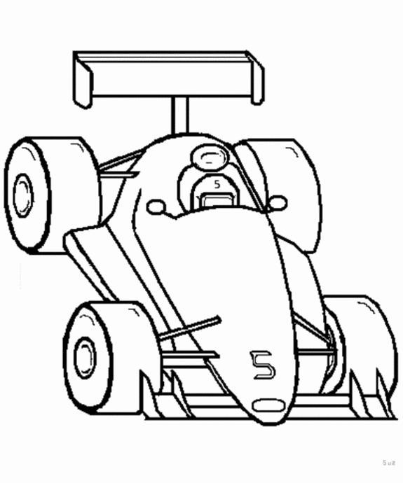 Coloriage d'une voiture de sport sur un chemin ensoleillé