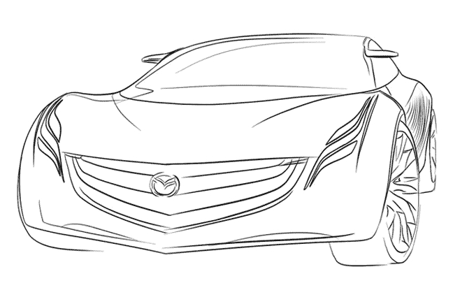 Coloriage d'une voiture de sport sur un fond urbain