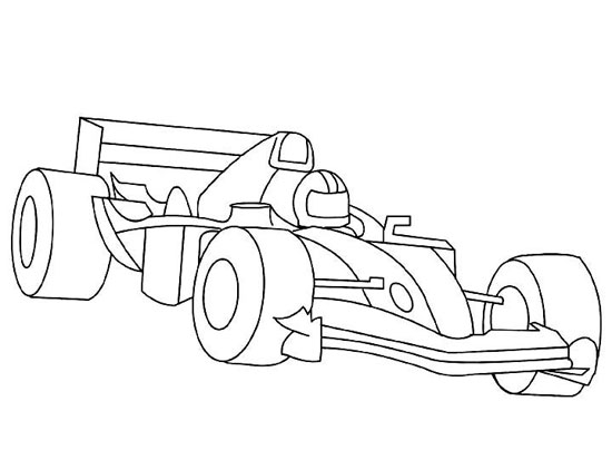 Coloriage d'une voiture de course sur une piste dynamique