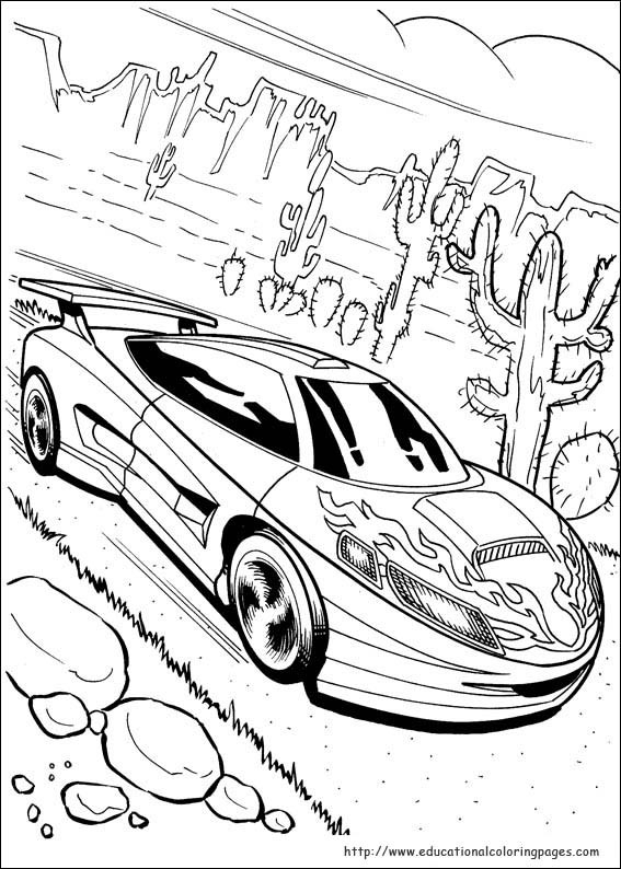 Coloriage d'une voiture de course sur un circuit
