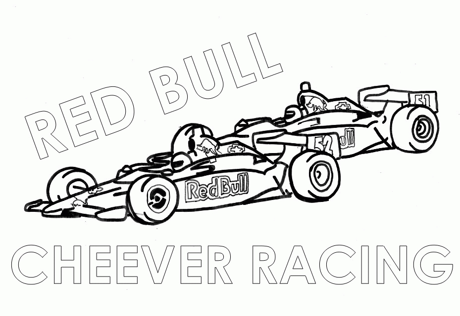 Coloriage d'une voiture de course sur circuit