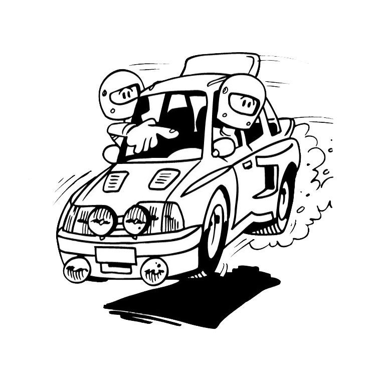 Voiture de course stylisée sur fond minimaliste