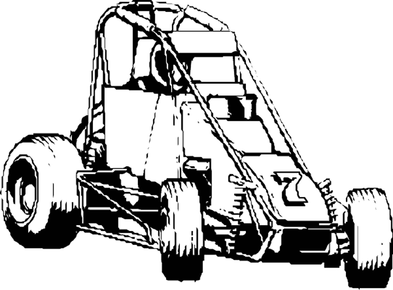 Coloriage d'une voiture de course sur une route sinueuse