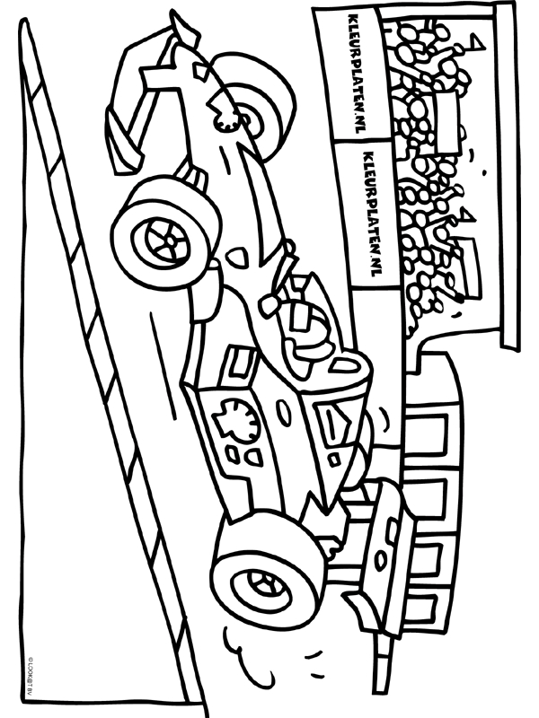 Coloriage d'une voiture de course sur une piste