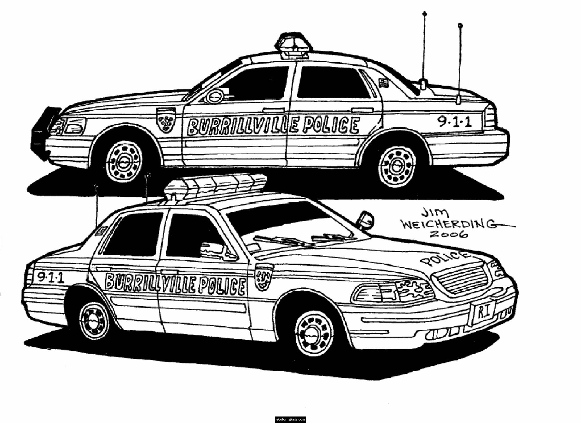 Coloriage d'une voiture de police en action dans un environnement urbain Coloriage d'une voiture de police en action dans un environnement urbain
