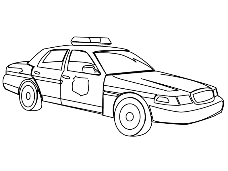 Coloriage d'une voiture de police avec des détails captivants