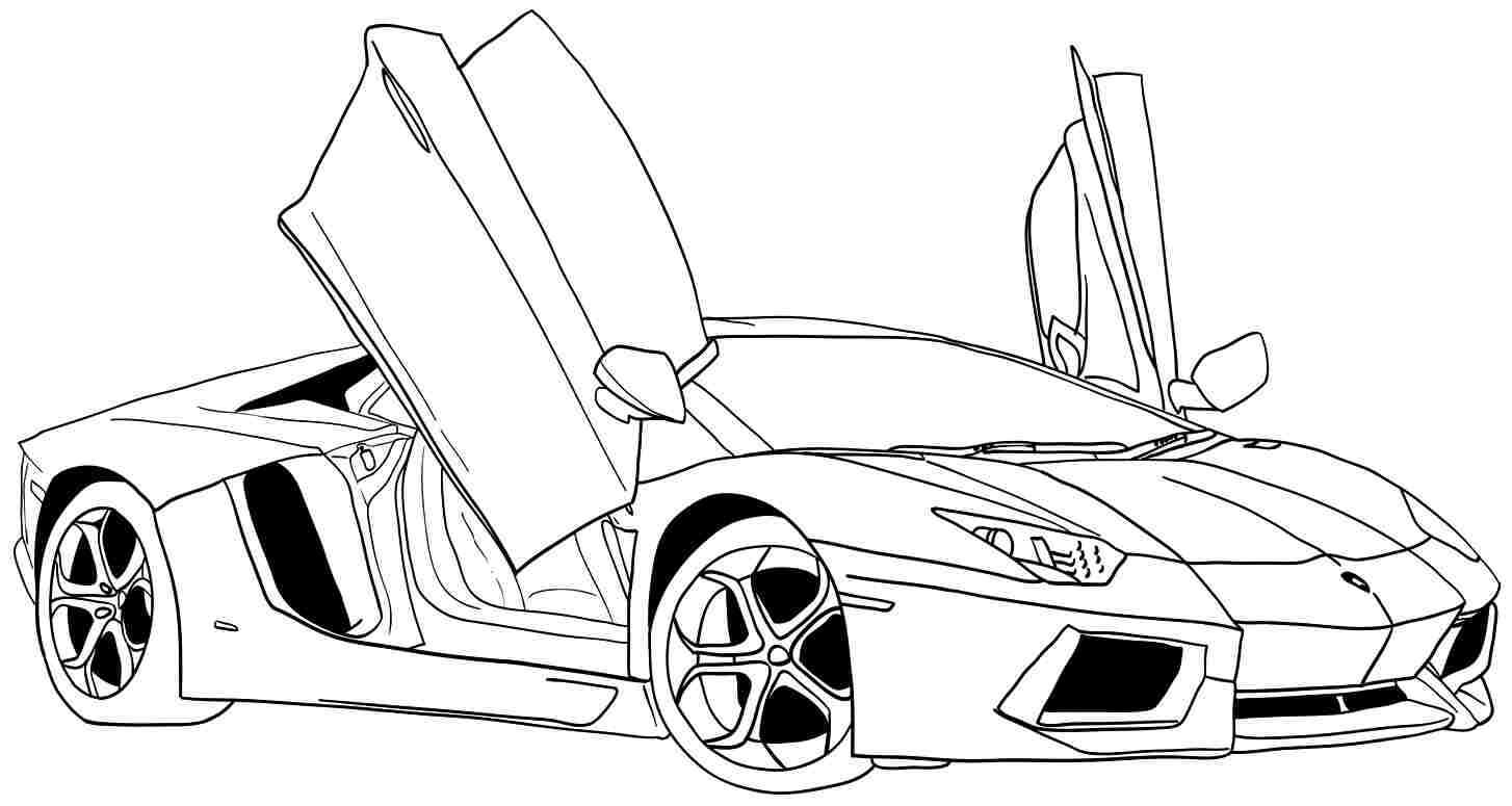 Coloriage d'une voiture de sport tuning sur fond neutre