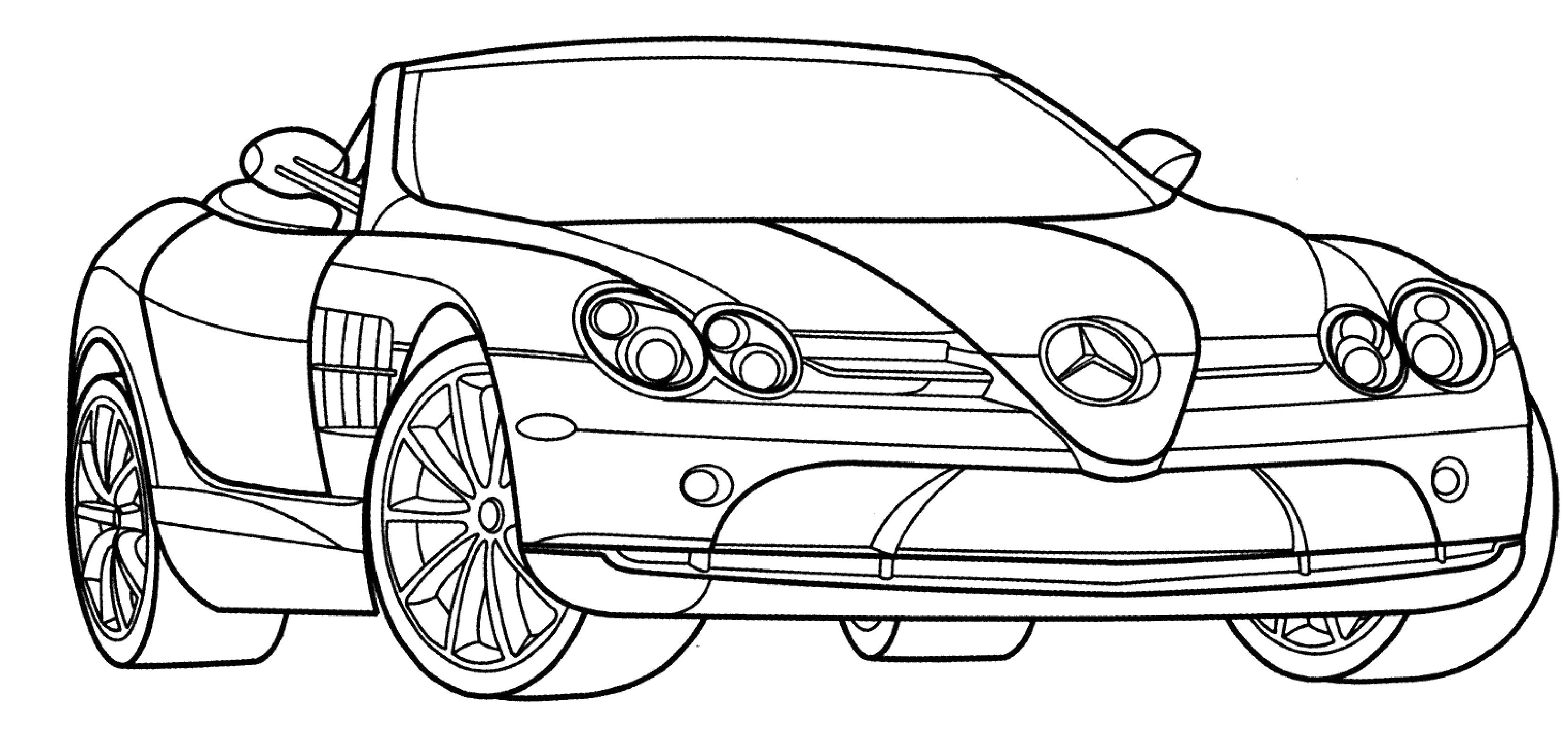 Coloriage d'une voiture de sport tuning sur fond blanc