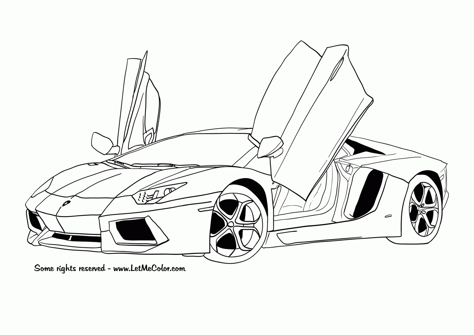 Coloriage d'une voiture de sport tuning sur un fond neutre