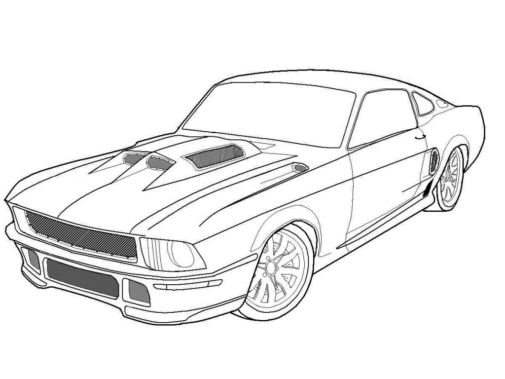 Coloriage d'une voiture de sport tuning sur fond blanc