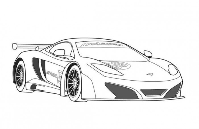 Coloriage d'une voiture de sport tuning sur fond simple