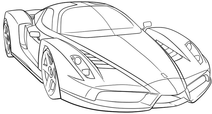 Coloriage d'une voiture de sport tuning sur fond neutre