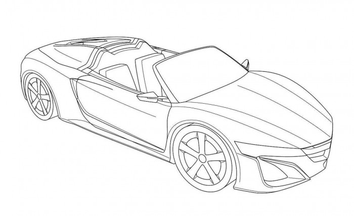 Coloriage d'une voiture de sport tuning sur fond blanc