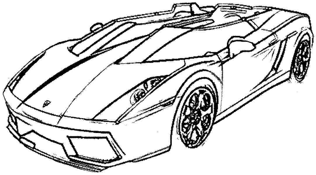 Coloriage d'une voiture de sport tuning sur fond simple
