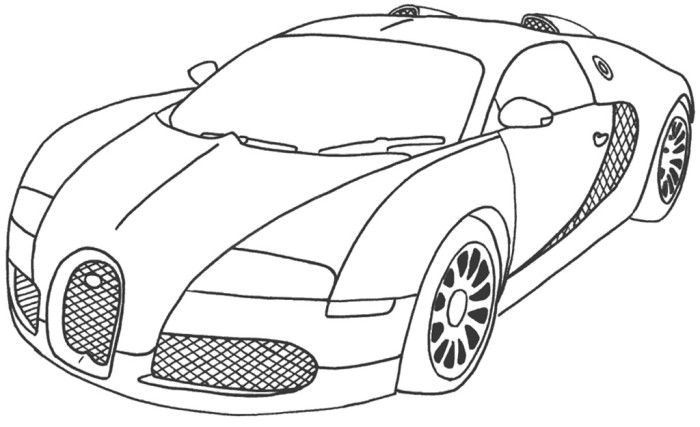 Coloriage d'une voiture de sport tuning stylisée sur fond neutre