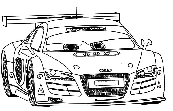 Coloriage d'une voiture de sport tuning sur fond neutre