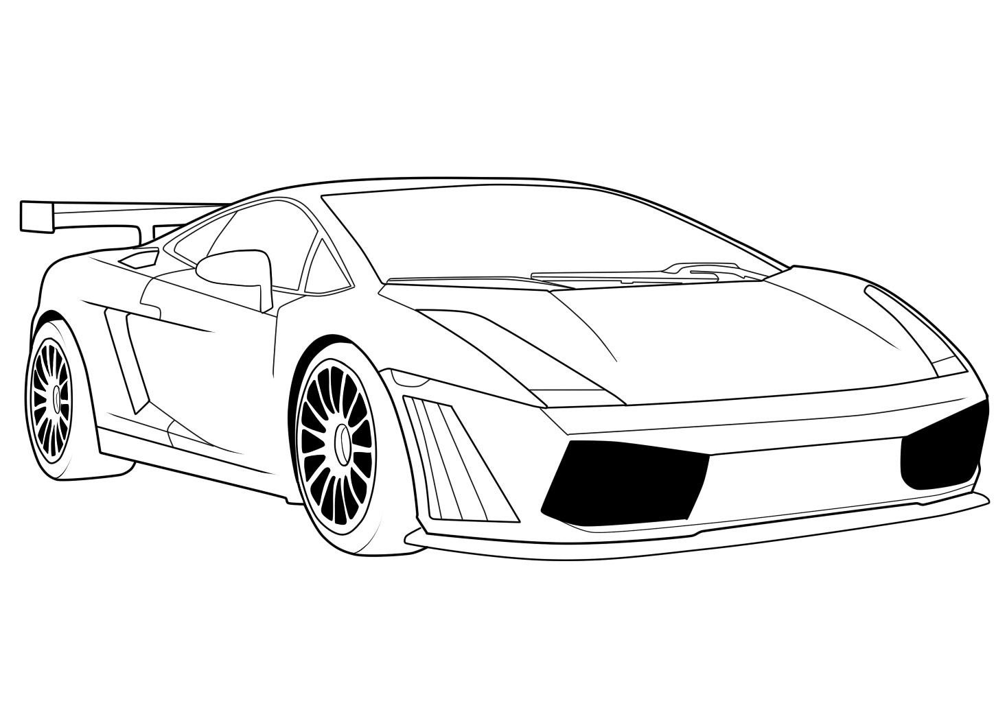 Coloriage d'une voiture de sport tuning sur fond neutre