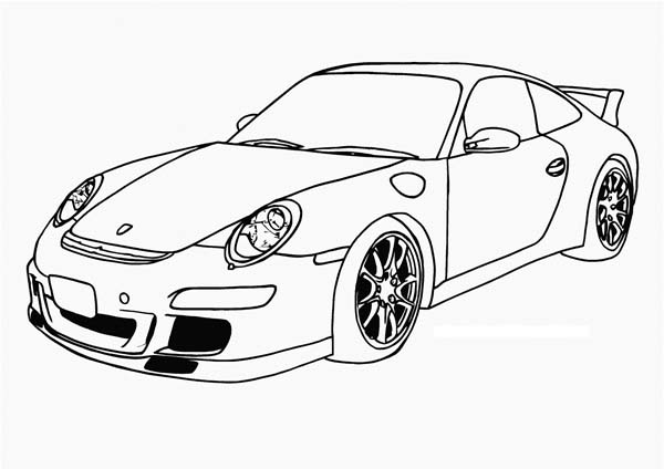 Coloriage d'une voiture de sport tuning sur fond neutre