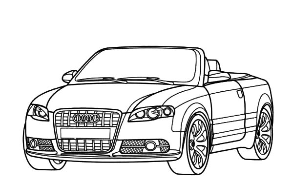 Coloriage d'une voiture de sport tuning sur fond simple