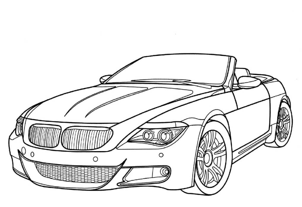 Coloriage d'une voiture de sport tuning sur fond neutre