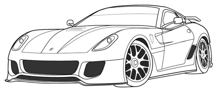 Coloriage d'une voiture de sport tuning sur fond neutre