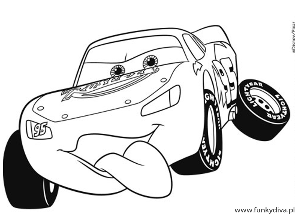 Coloriage d'une voiture de sport tuning sur fond blanc