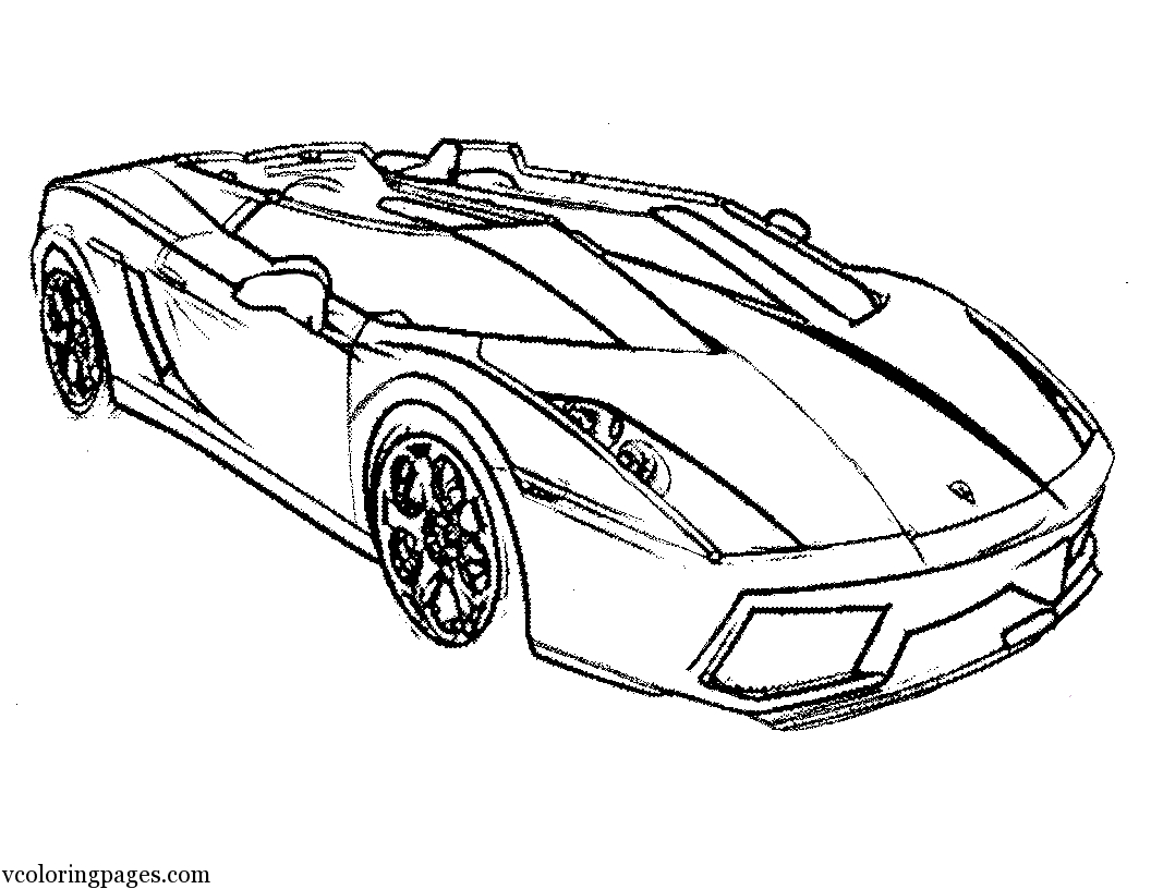 Coloriage d'une voiture de sport tuning sur fond neutre