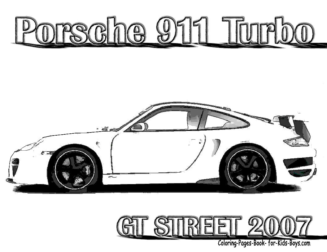Coloriage d'une voiture de sport tuning sur fond neutre