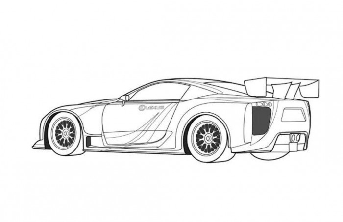 Coloriage d'une voiture de sport tuning sur fond neutre