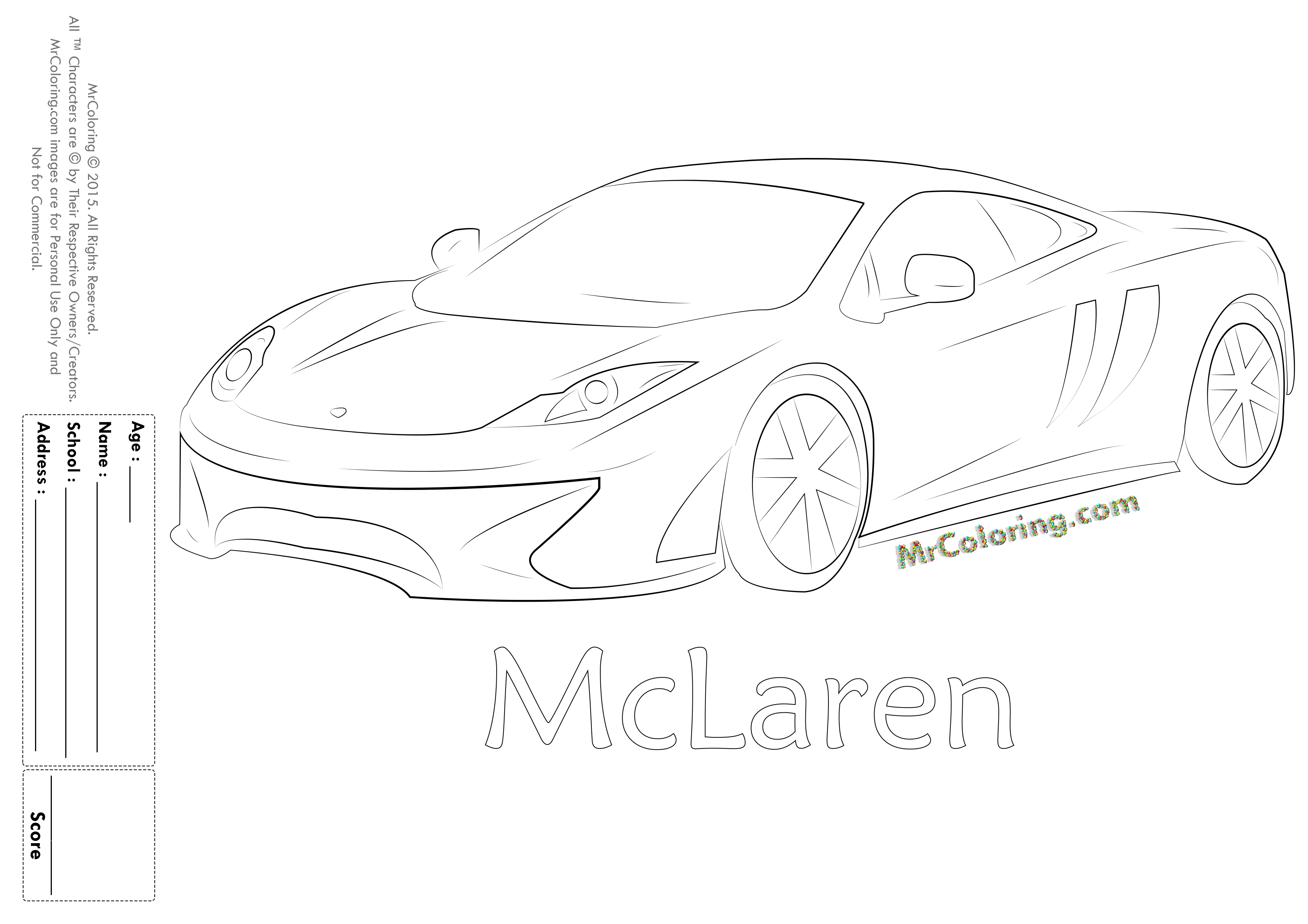 Coloriage d'une voiture de sport tuning sur fond simple