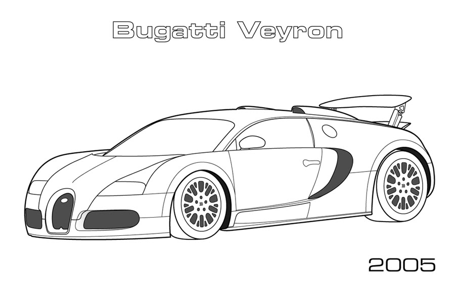 Coloriage d'une voiture de sport tuning sur fond neutre