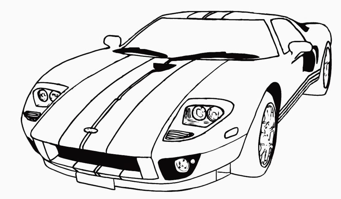 Coloriage d'une voiture de sport tuning sur fond neutre