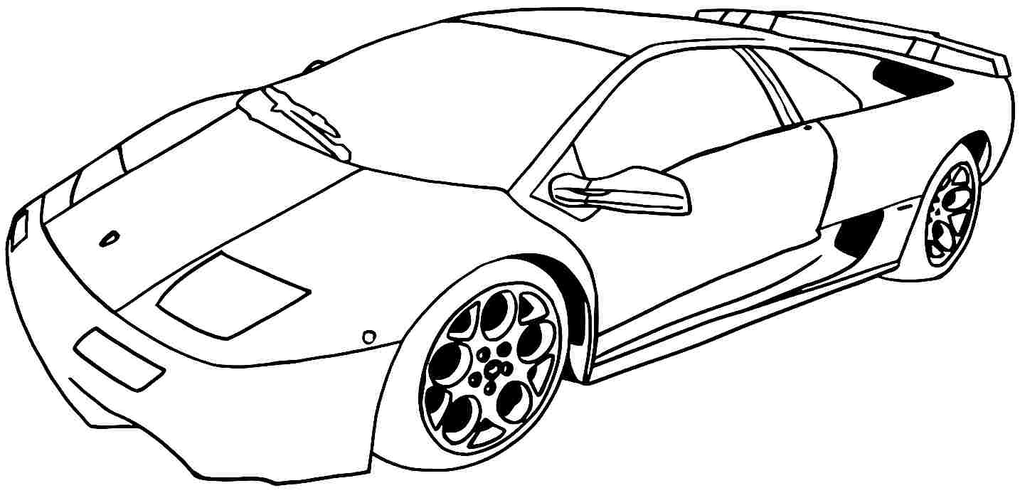 Coloriage d'une voiture de sport tuning sur fond urbain