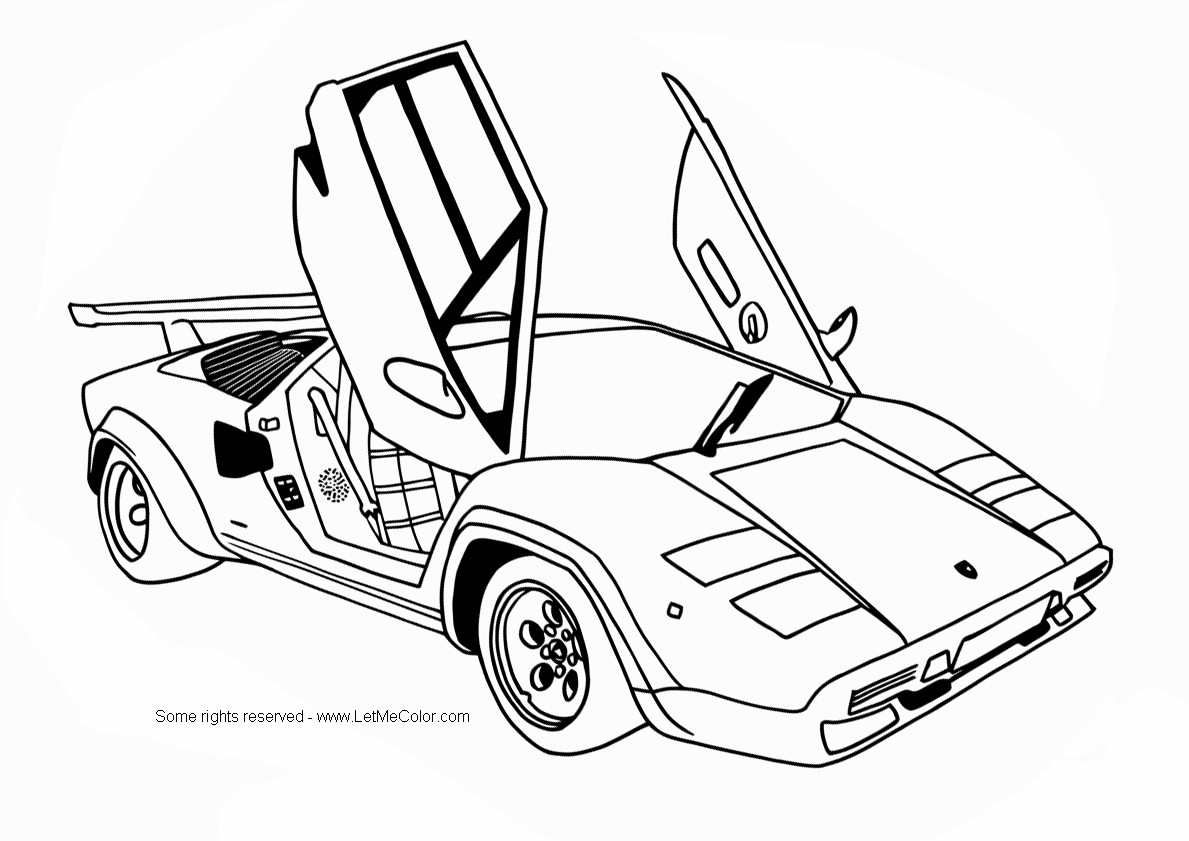 Coloriage d'une voiture de sport tuning sur fond neutre