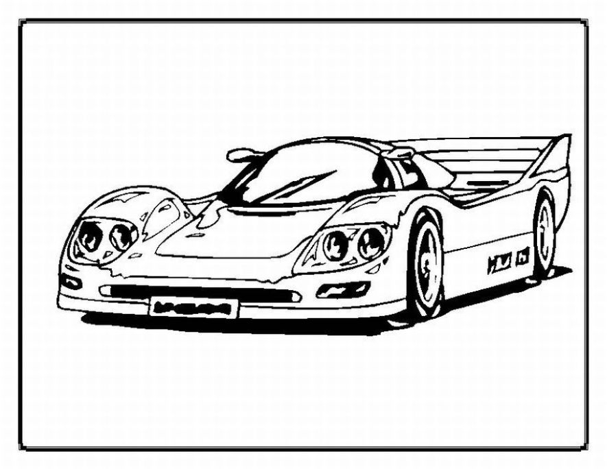 Coloriage d'une voiture de sport tuning sur fond neutre