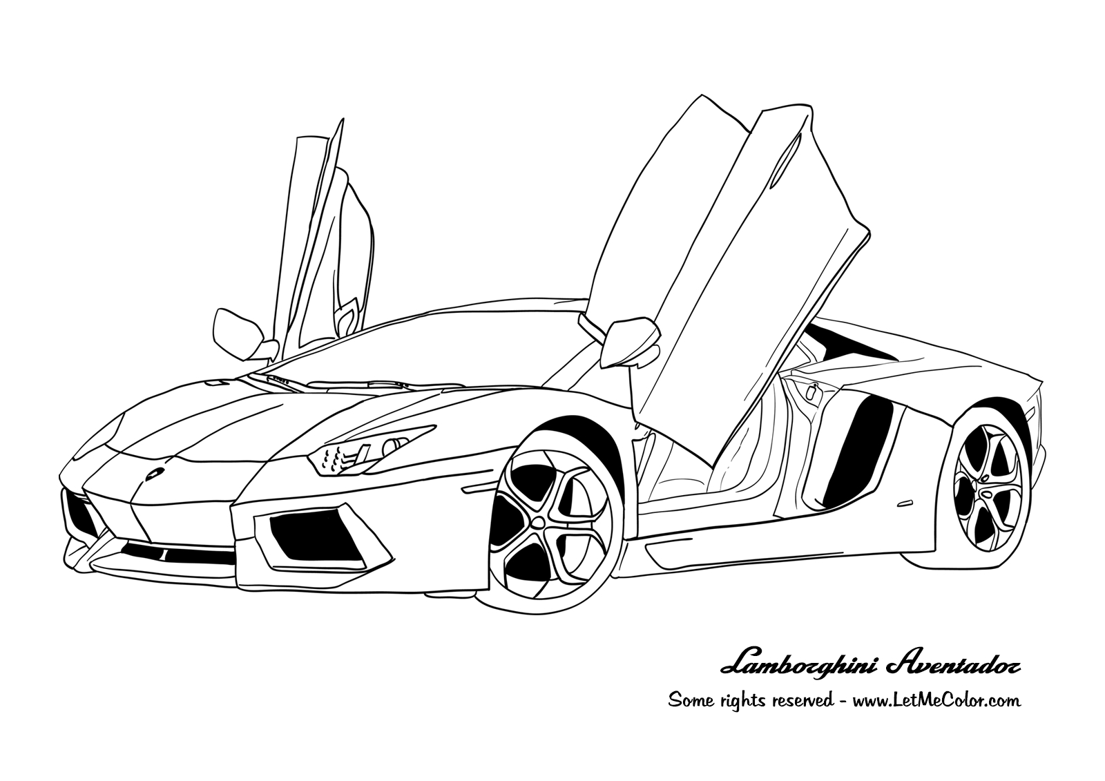 Coloriage d'une voiture de sport tuning sur fond blanc