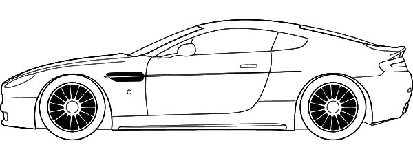 Coloriage d'une voiture de sport tuning sur fond simple
