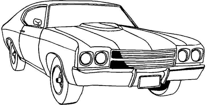 Coloriage d'une voiture de sport tuning sur fond neutre