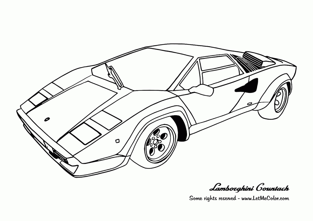Coloriage d'une voiture de sport tuning sur fond neutre