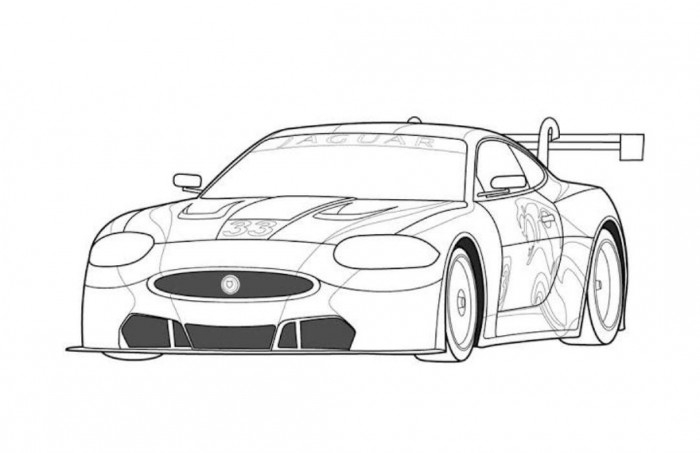Coloriage d'une voiture de sport tuning sur fond neutre