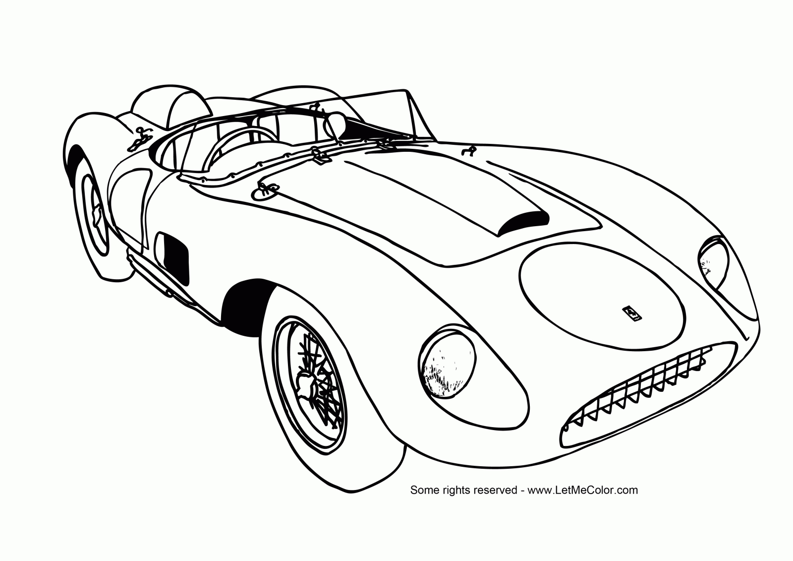 Coloriage d'une voiture de sport tuning sur fond simple