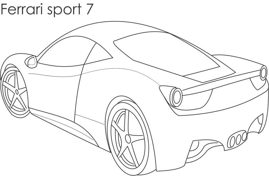 Coloriage d'une voiture de sport tuning sur fond simple